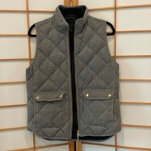 J Crew Quilted Grey Vest Sz S Small